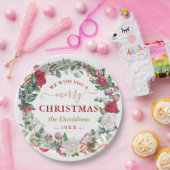 We wensen u een prettige kerstfeestdag. papieren bordje (Feest)