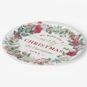 We wensen u een prettige kerstfeestdag. papieren bordje (Gekanteld)