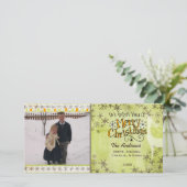 We wensen u een prettige kerstfeestelijke fotokaar feestdagenkaart (Staand voorkant)