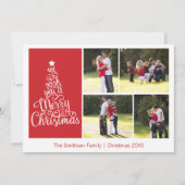 We wensen u een prettige kerstkaart met 4-foto's (Voorkant)