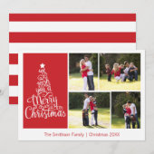 We wensen u een prettige kerstkaart met 4-foto's (Voorkant / Achterkant)