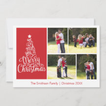 We wensen u een prettige kerstkaart met 4-foto's