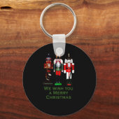 We wensen u een prettige kerstkrakers. sleutelhanger (Voorkant)