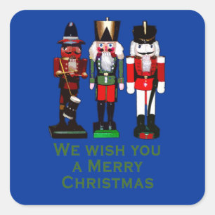 We wensen u een prettige kerstkrakers. vierkante sticker