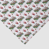 We wensen u een prettige kerstretro  kerstman tissuepapier (Detail)