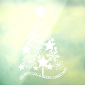 We wensen u een prettige kerstsnowflake boom raamsticker (Vel 3)