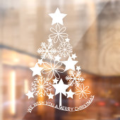 We wensen u een prettige kerstsnowflake boom raamsticker (Vel 2)