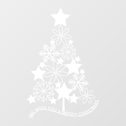 We wensen u een prettige kerstsnowflake boom raamsticker (Vel)