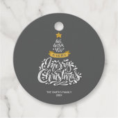 We wensen u een prettige kersttekst toe bedankjes labels (Voorkant)