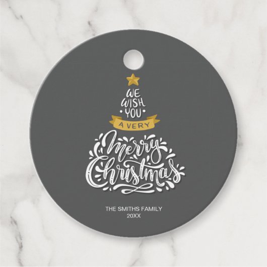 We wensen u een prettige kersttekst toe bedankjes labels (Voorkant)