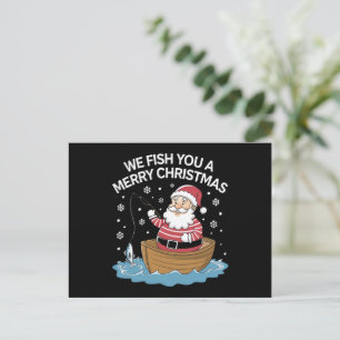 We Wensen U een Prettige Kerstvisser Visserij Feestdagenkaart