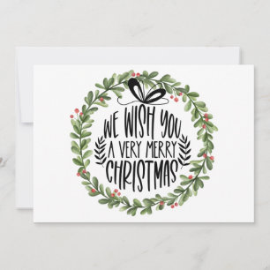 We wensen u een prettige kerstWaterverf. Feestdagenkaart