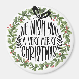We wensen u een prettige kerstWaterverf. Magneet