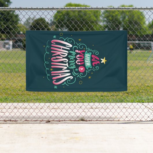 We wensen u een vrolijk kerstfeest spandoek (Insitu)