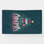 We wensen u een vrolijk kerstfeest spandoek (Horizontaal)