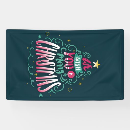 We wensen u een vrolijk kerstfeest spandoek (Horizontaal)