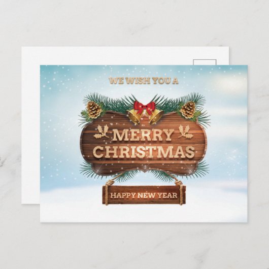 We wensen u een vrolijk kerstfeest voor het nieuwe briefkaart (Voorkant / Achterkant)