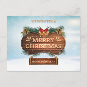We wensen u een vrolijk kerstfeest voor het nieuwe briefkaart