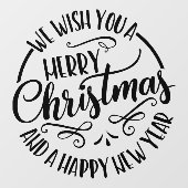 We wensen u een vrolijk kerstfeest Zakelijk Raamsticker (Vel)