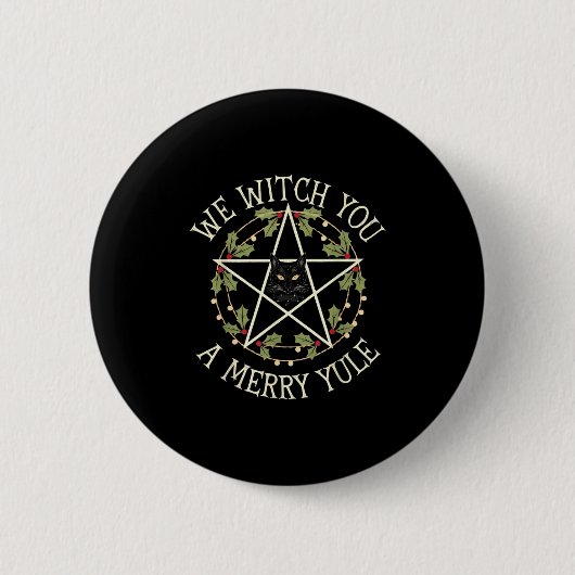We wensen u een vrolijk Yule Winter Zonnewende Ker Ronde Button 5,7 Cm (Voorkant)