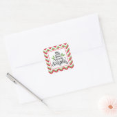 We wensen u een vrolijke kerststicker vierkante sticker (Envelop)