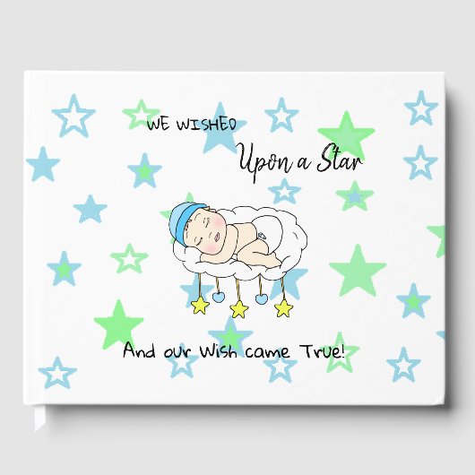 We wensten een Star Boy's Baby shower blauw Gastenboek (Voorkant)