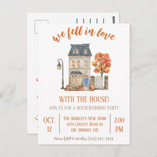 We werden verliefd op de aankondiging van het huis briefkaart (Voorkant / Achterkant)