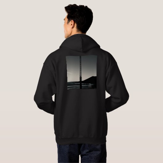 We Were Here w titel mannen zwarte hoodie terug (Achterkant volledig)