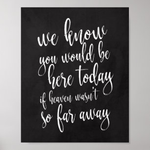 We weten dat je hier vandaag zou zijn 8x10 Herdenk Poster