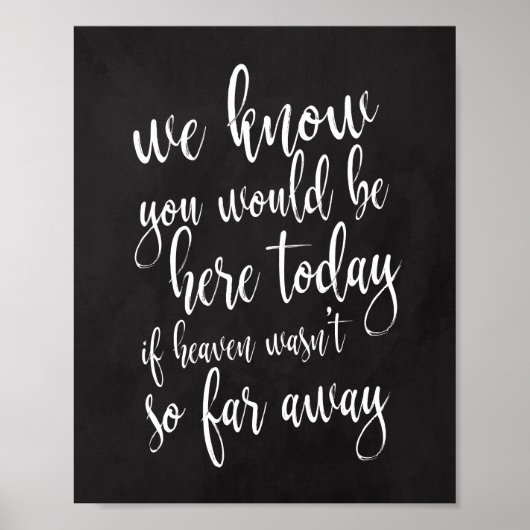 We weten dat je hier vandaag zou zijn 8x10 herdenk poster (Voorkant)