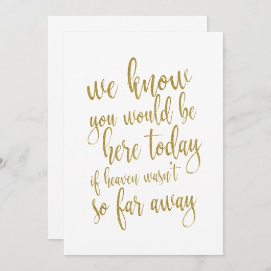 We weten dat je hier zou zijn betaalbaar trouwteke kaart (Voorkant / Achterkant)