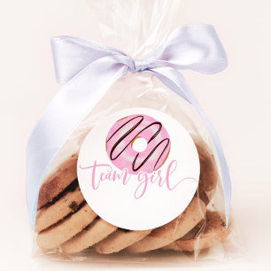 We weten niet roze geslacht onthullen team meisje ronde sticker