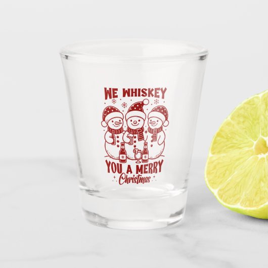 We whisky je een vrolijk kerstfeest shot glas (Voorkant)