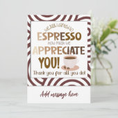 we wilden alleen maar een espresso laten zien hoev kaart (Staand voorkant)