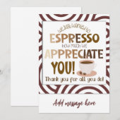 we wilden alleen maar een espresso laten zien hoev kaart (Voorkant / Achterkant)