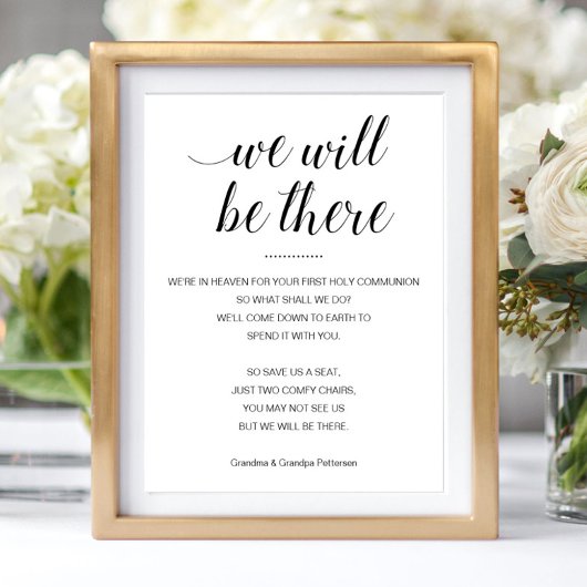 We Will Be There Herdenking Eerste Heilige Communi Poster