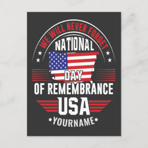 We Will Never Forget National Day of Remembrance Briefkaart