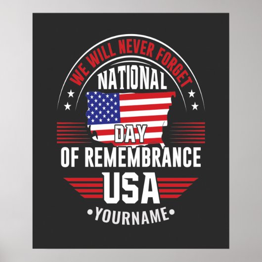 We Will Never Forget National Day of Remembrance Poster (Voorkant)