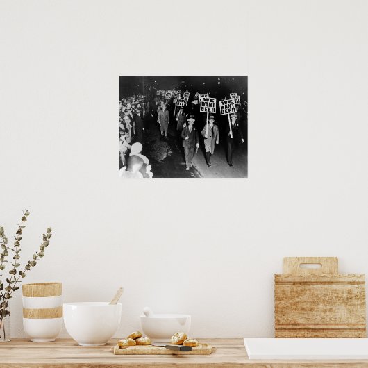 We willen Beer! Protest verbod, 1931  Poster (Keuken)