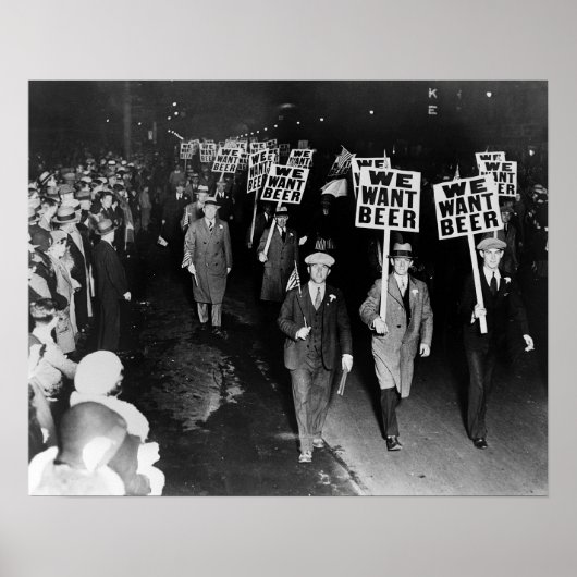 We willen Beer! Protest verbod, 1931  Poster (Voorkant)