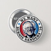 We willen Bernie Sanders 2016 Ronde Button 5,7 Cm (Voorkant /achterkant)