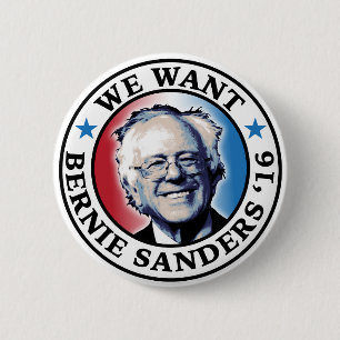 We willen Bernie Sanders 2016 Ronde Button 5,7 Cm