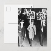 We willen bier om te protesteren tegen oude fotogr briefkaart (Voorkant / Achterkant)