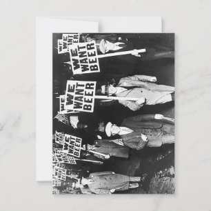 We willen bier om te protesteren tegen oude fotogr briefkaart