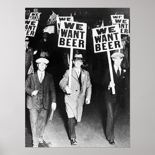We willen bier om te protesteren tegen oude fotogr poster (Voorkant)