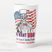 We willen Boo Patriotic Halloween Skeleton Uncle S Latte Mok (Voorkant)