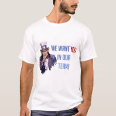 We willen dat je team oom Sam uitkomt. T-shirt (Voorkant)