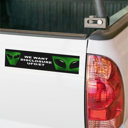 WE WILLEN DISCLOSIE UFO/ET BUMPERSTICKER (Op Truck)