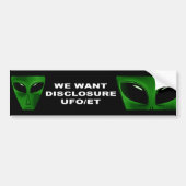 WE WILLEN DISCLOSIE UFO/ET BUMPERSTICKER (Voorkant)