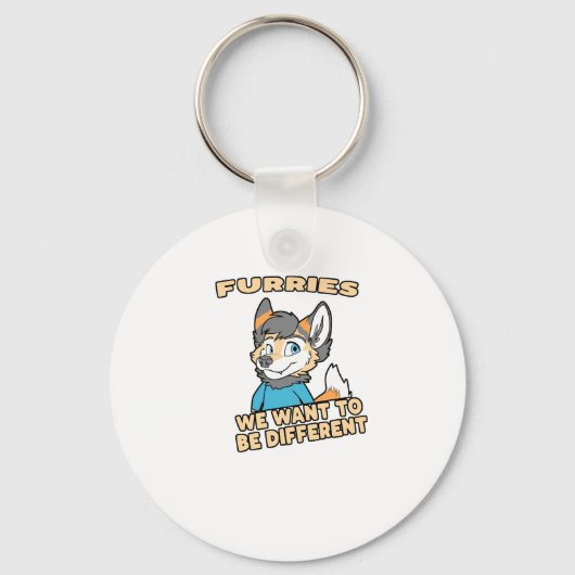 We willen een andere Furry Fandom Fursuit Gift zij Sleutelhanger (Voorkant)